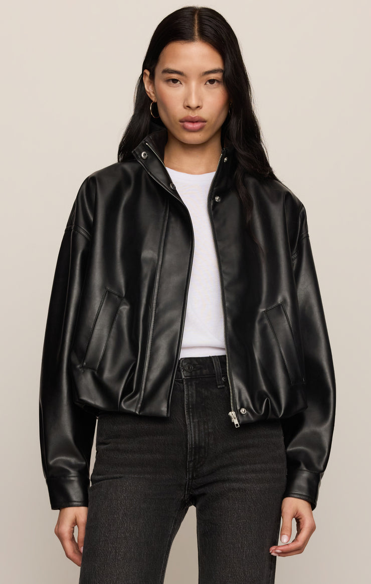 Jackets Corin Faux Leather Bubble Jacket Black