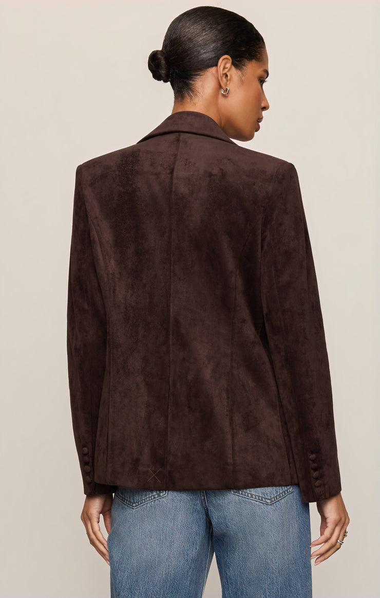 Jackets Evan Faux Suede Oversized Blazer Dark Roast