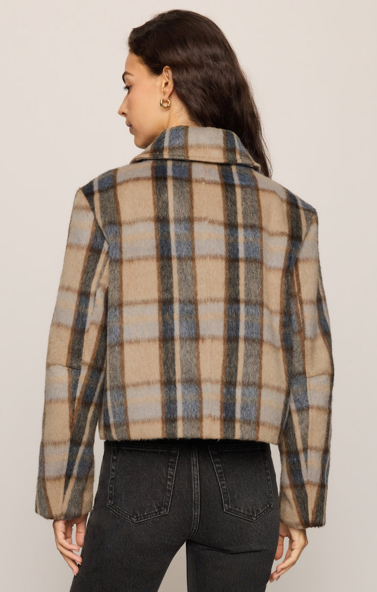 Jackets Petra Plaid Cropped Jacket Light Toffee