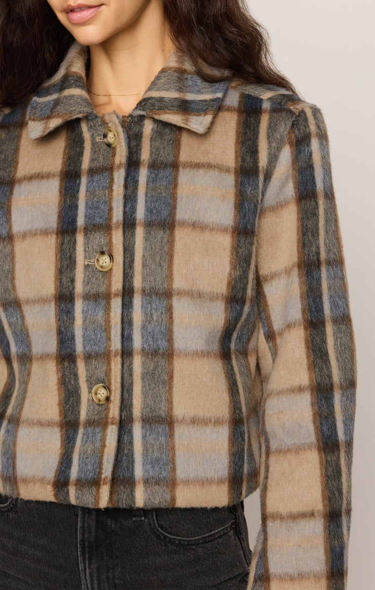 Jackets Petra Plaid Cropped Jacket Light Toffee