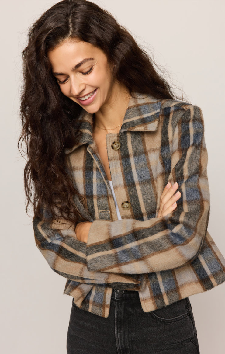 Jackets Petra Plaid Cropped Jacket Light Toffee
