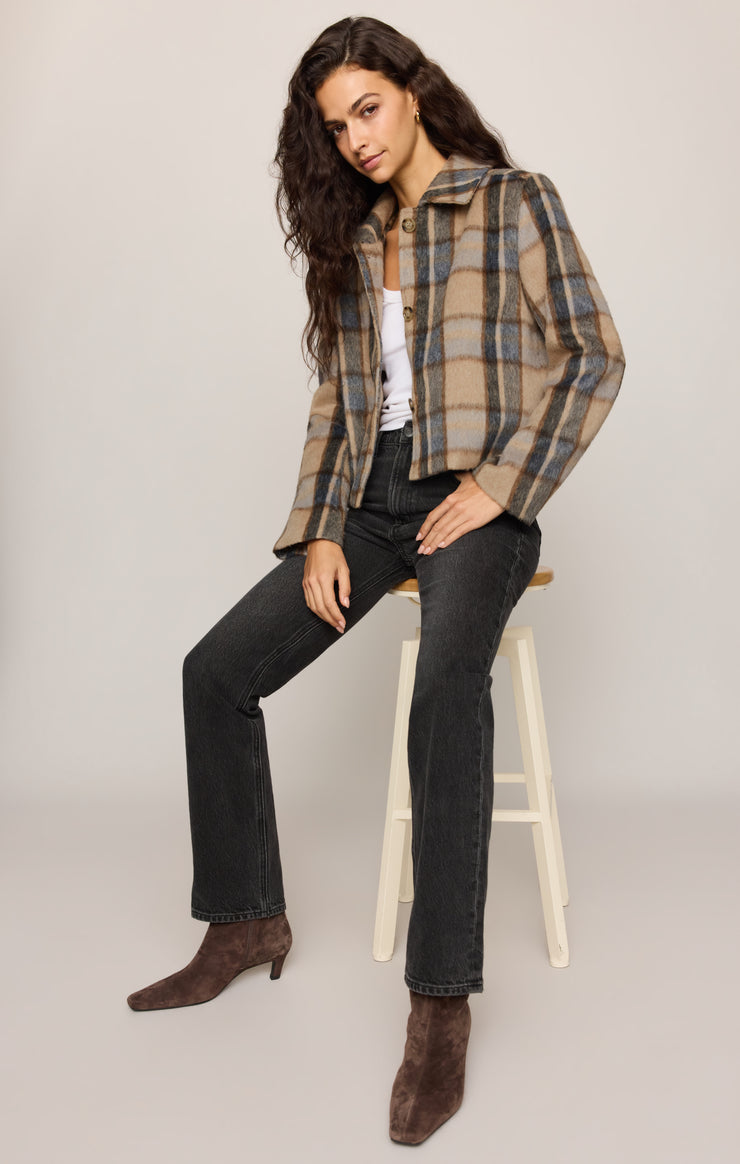 Jackets Petra Plaid Cropped Jacket Light Toffee