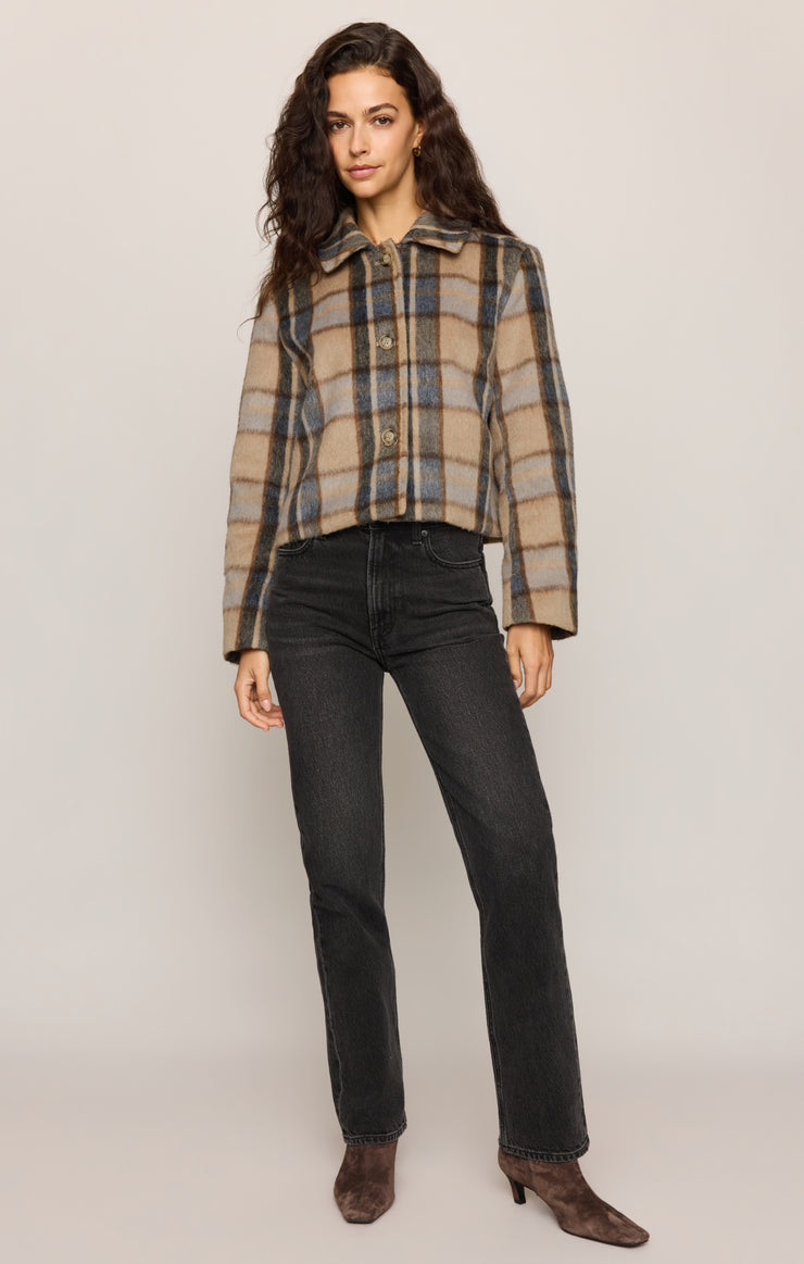 Jackets Petra Plaid Cropped Jacket Light Toffee