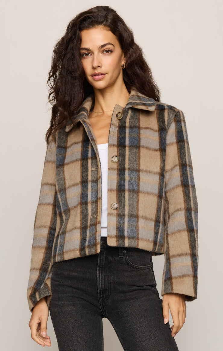Jackets Petra Plaid Cropped Jacket Light Toffee