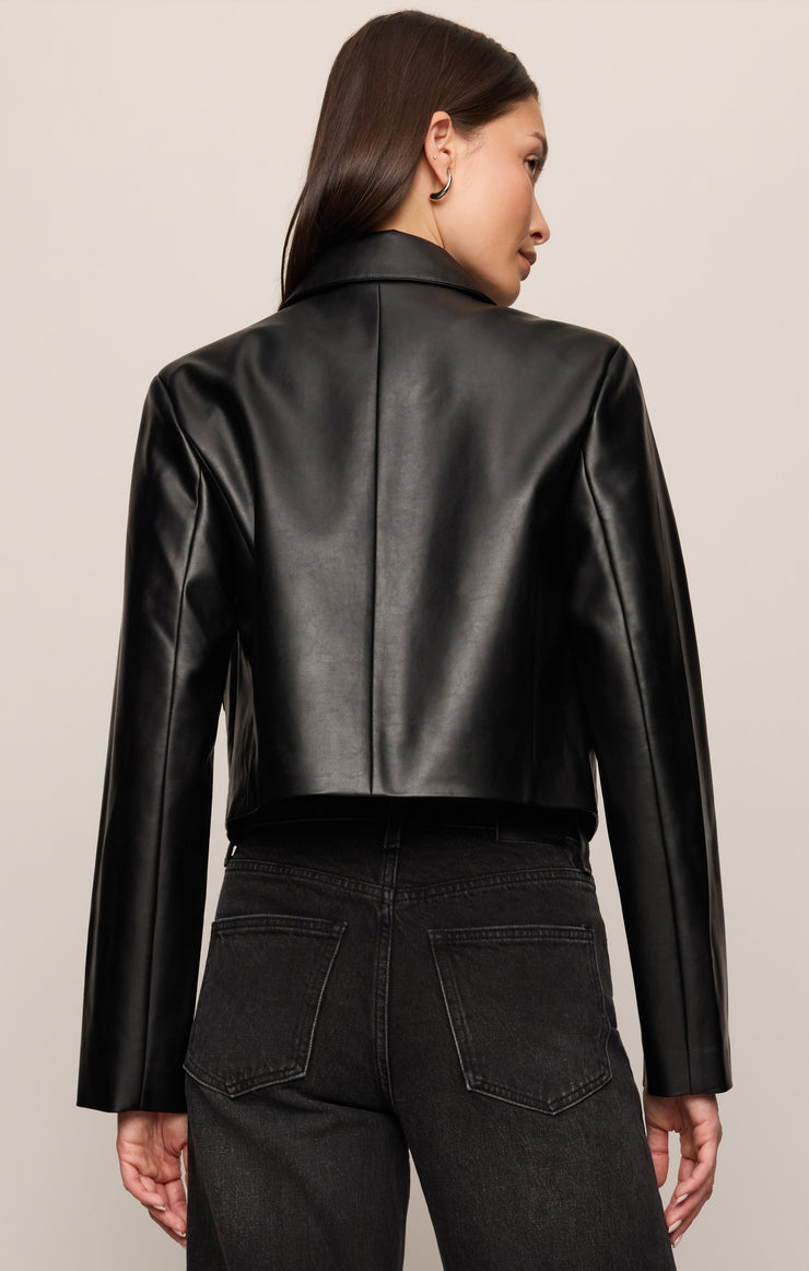 Jackets Ainsley Faux Cropped Leather Jacket Black