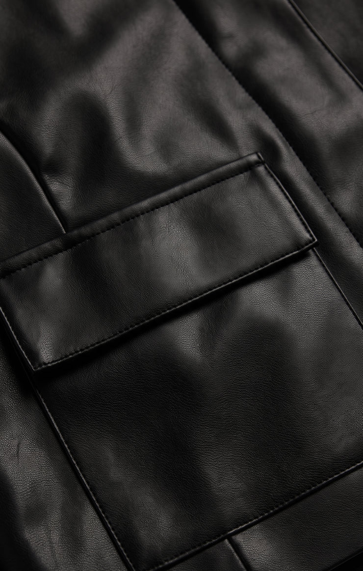 Jackets Ainsley Faux Cropped Leather Jacket Black