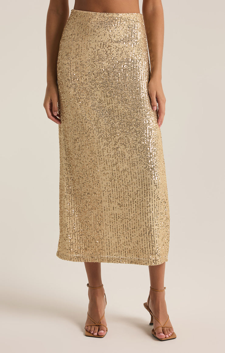 Skirts Saturn Sequin Midi Skirt Champagne