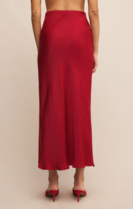 SkirtsEuropa Luxe Sheen Midi Skirt Haute Red