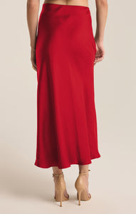 SkirtsEuropa Luxe Sheen Midi Skirt Haute Red