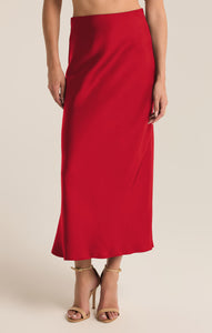 SkirtsEuropa Luxe Sheen Midi Skirt Haute Red