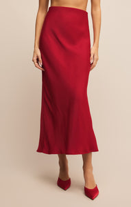 SkirtsEuropa Luxe Sheen Midi Skirt Haute Red