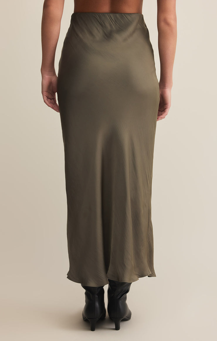 Skirts Europa Luxe Sheen Midi Skirt Olive Night