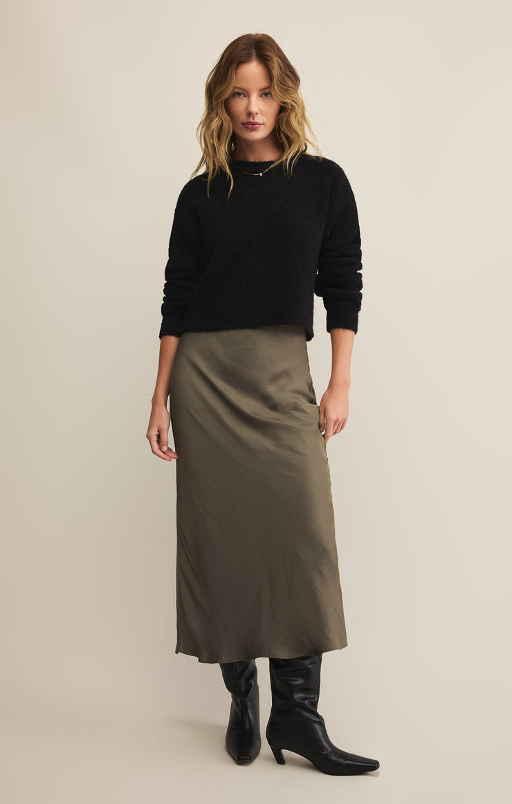 Skirts Europa Luxe Sheen Midi Skirt Olive Night