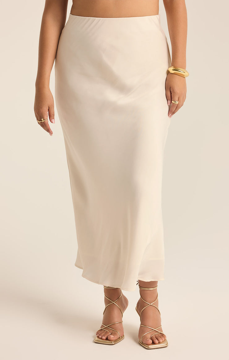 Skirts Europa Luxe Sheen Midi Skirt Sea Salt