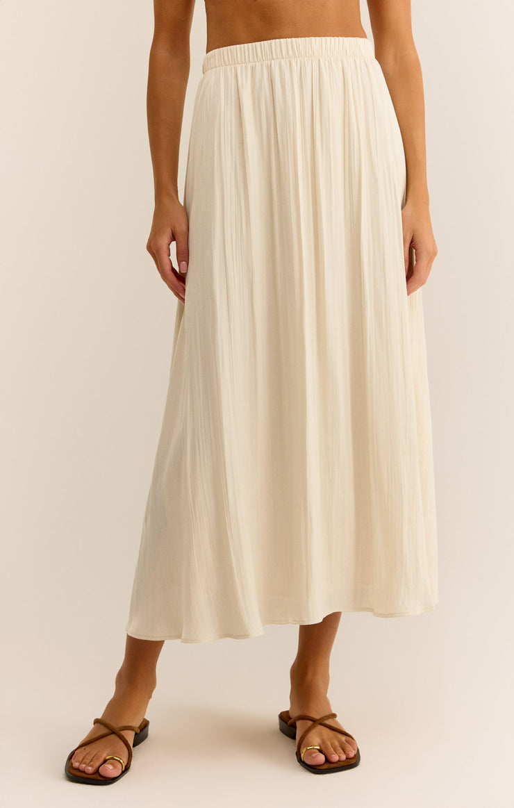 Skirts Kahleese Luxe Sheen Midi Skirt Sandstone