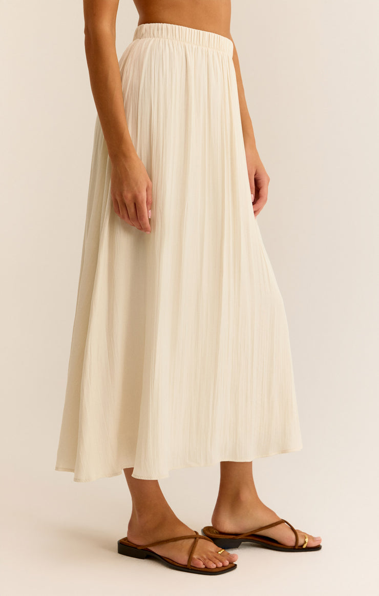 Skirts Kahleese Luxe Sheen Midi Skirt Sandstone