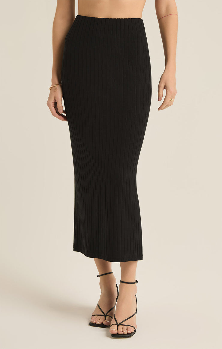 Skirts Louisa Rib Midi Skirt Black