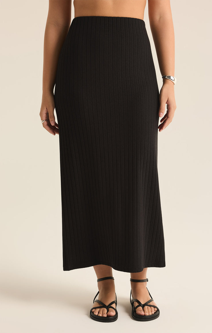 Skirts Louisa Rib Midi Skirt Black