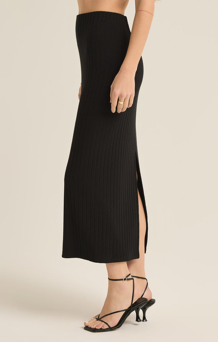 Skirts Louisa Rib Midi Skirt Black