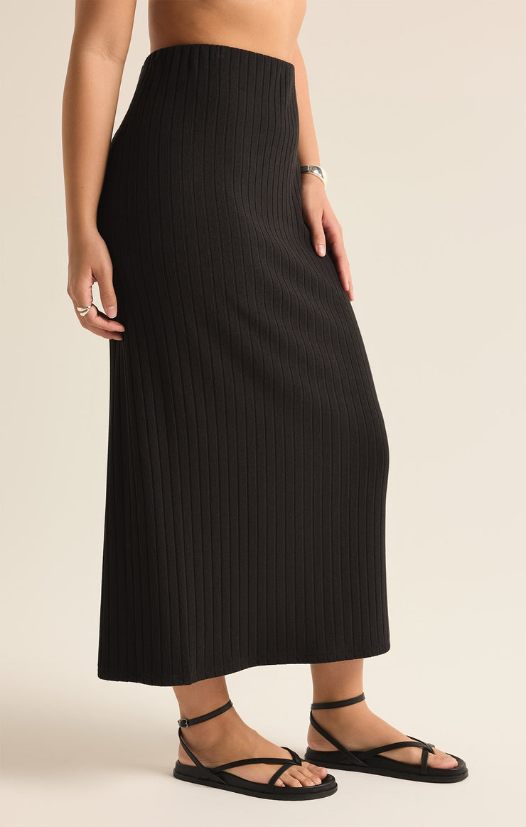 Skirts Louisa Rib Midi Skirt Black