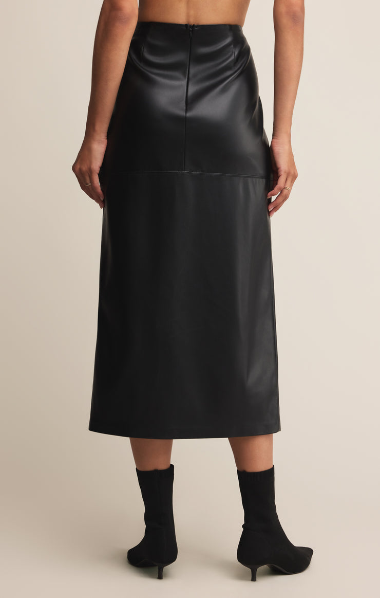 Skirts Metropolitan Faux Leather Midi Skirt Black