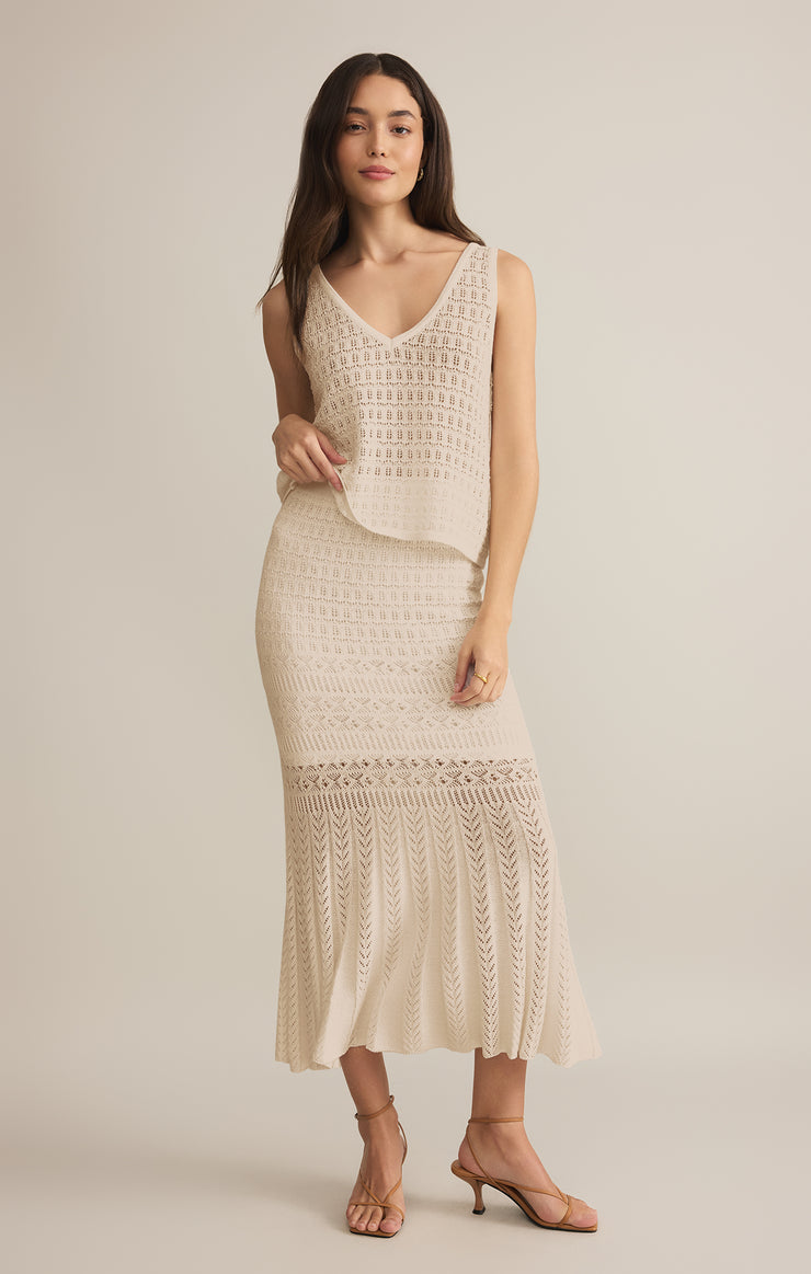 Skirts Soria Crochet Midi Skirt Sea Salt