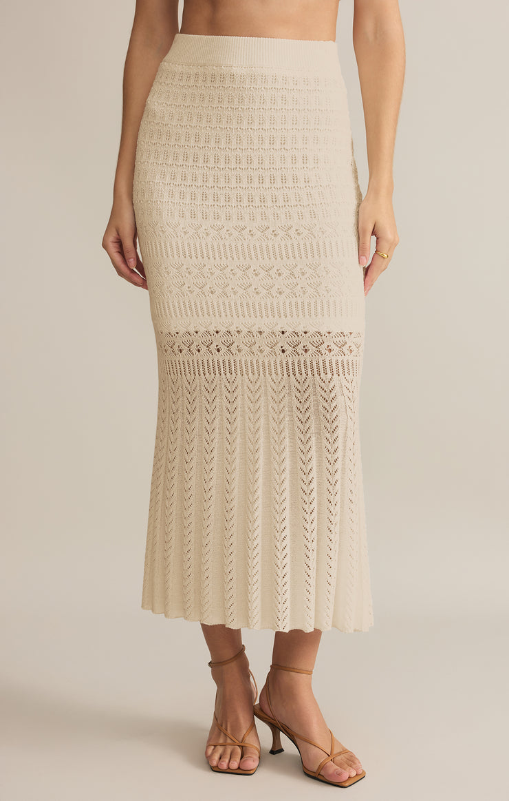 Skirts Soria Crochet Midi Skirt Sea Salt