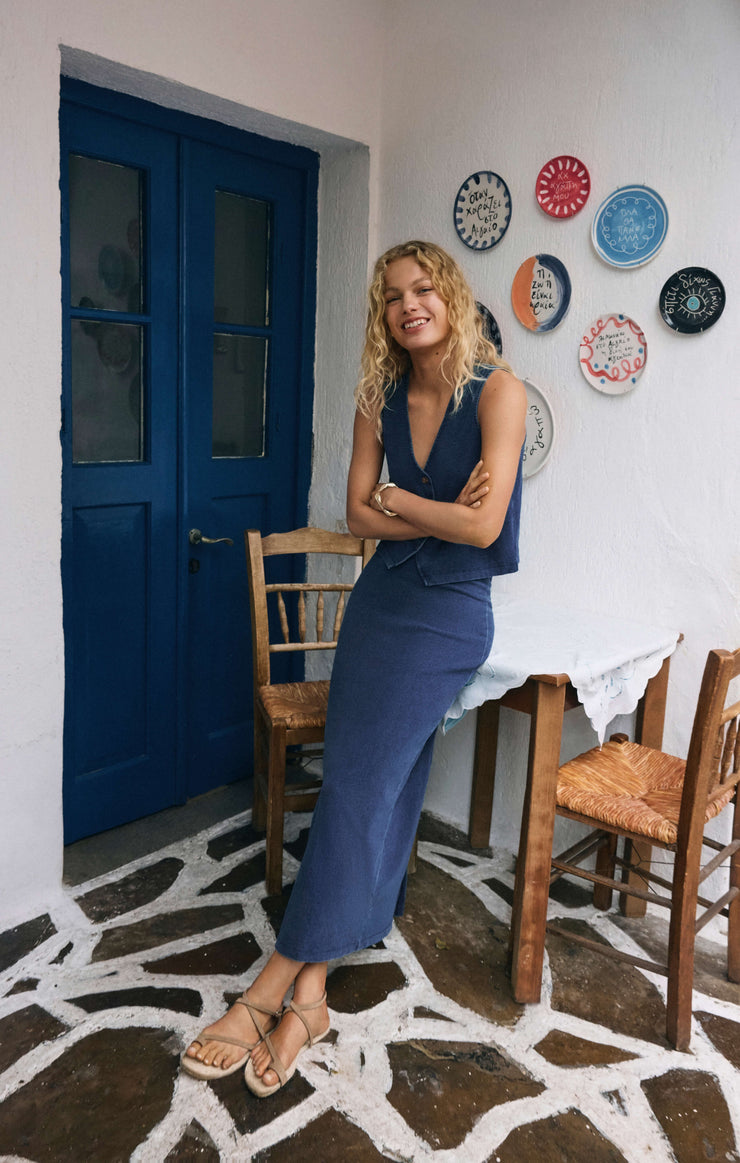 Skirts Gail Jersey Denim Midi Skirt Gail Jersey Denim Midi Skirt