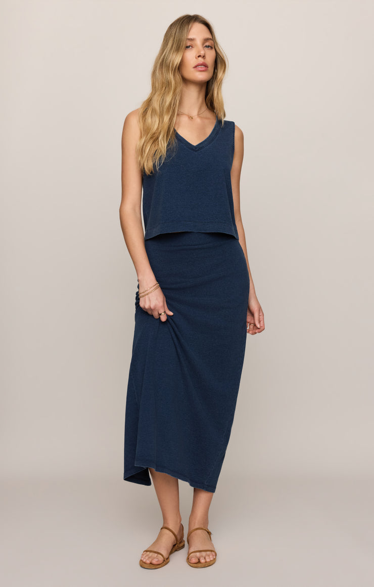 Skirts Gail Jersey Denim Midi Skirt Indigo
