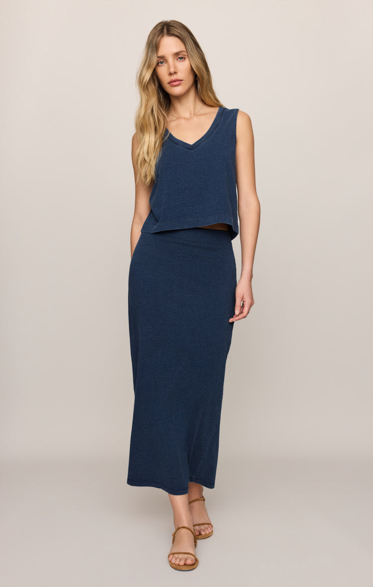 Skirts Gail Jersey Denim Midi Skirt Indigo