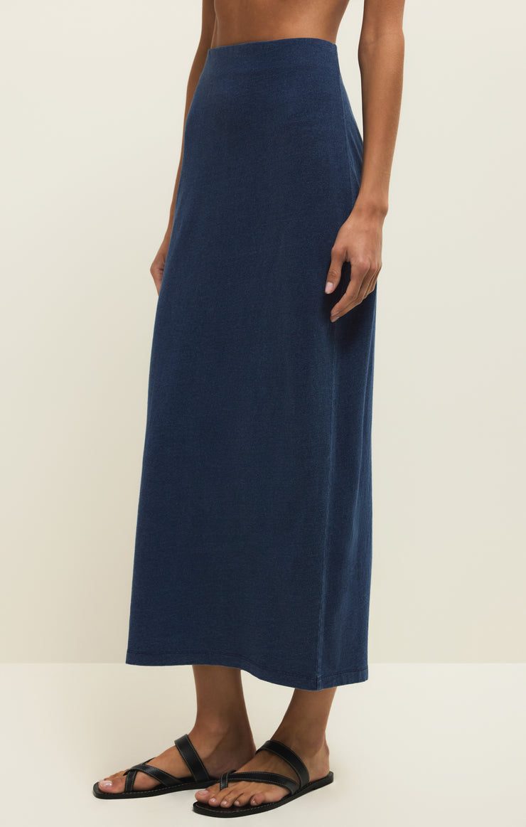 Skirts Gail Jersey Denim Midi Skirt Indigo