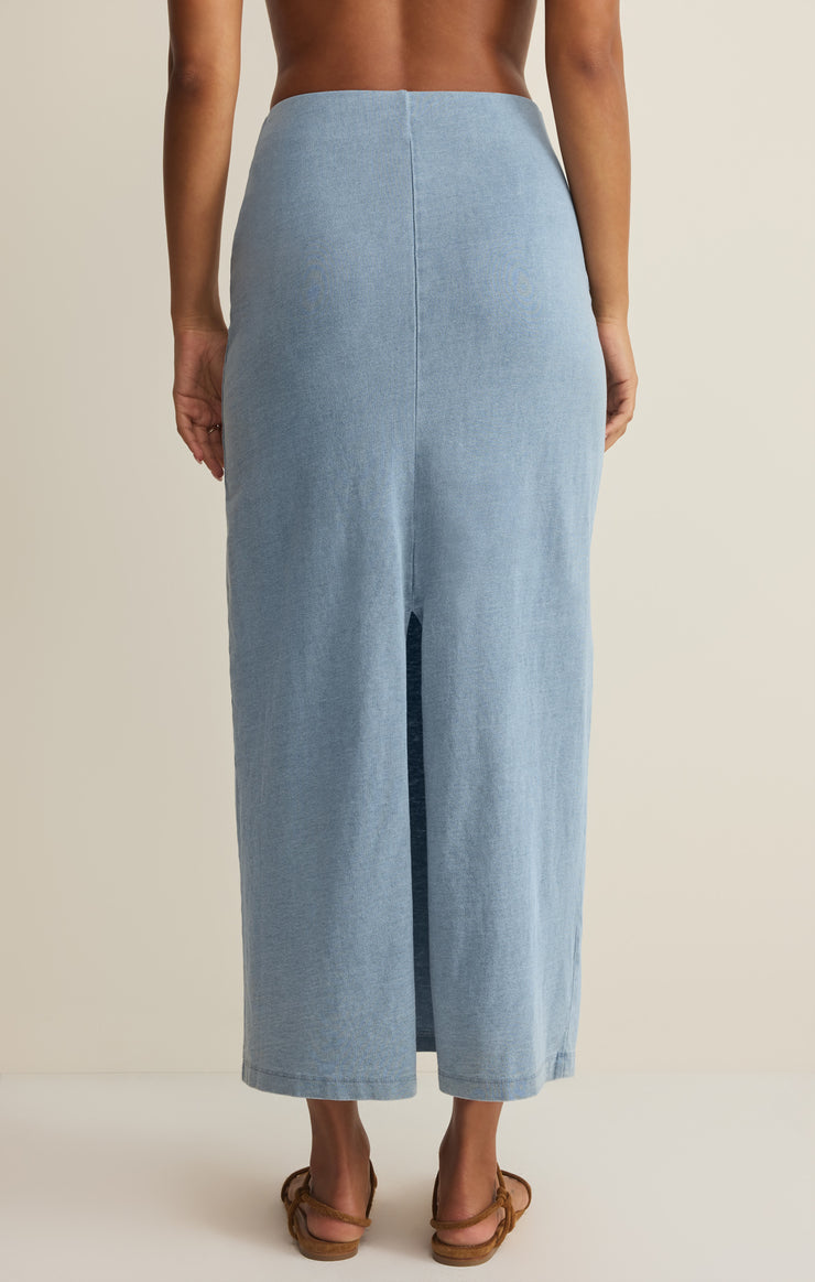 Skirts Gail Jersey Denim Midi Skirt Ocean Air Indigo