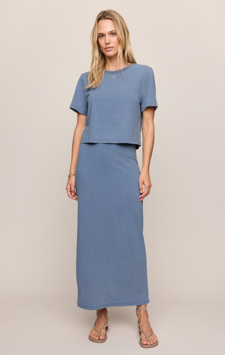 Skirts Gail Jersey Denim Midi Skirt Santorini Indigo