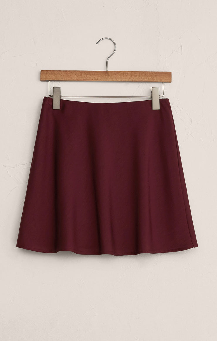 Skirts Chablis Satin Mini Skirt Merlot