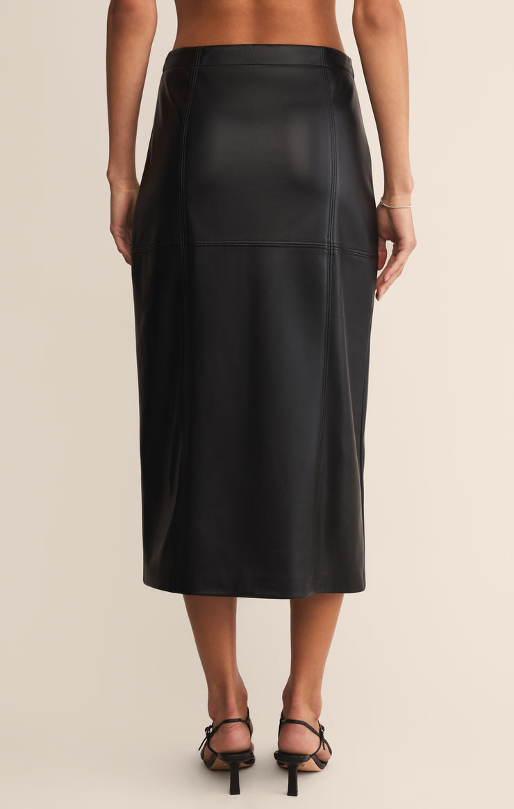 Skirts Reine Faux Leather Midi Skirt Black