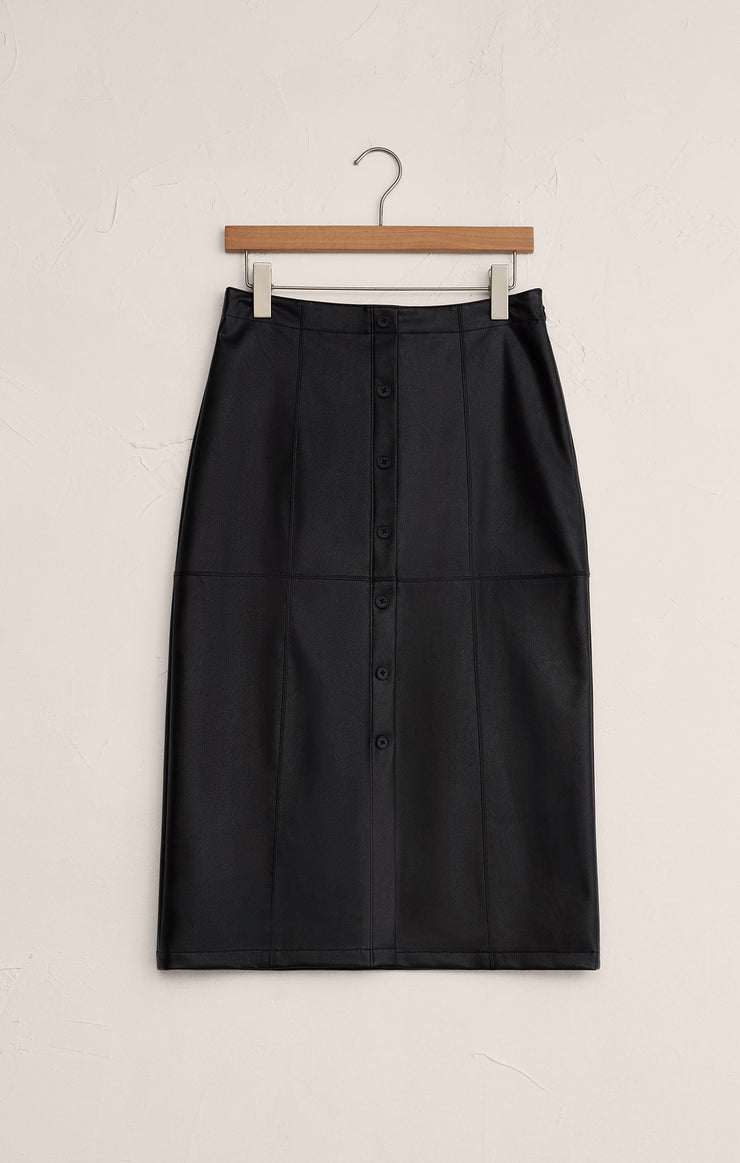 Skirts Reine Faux Leather Midi Skirt Black