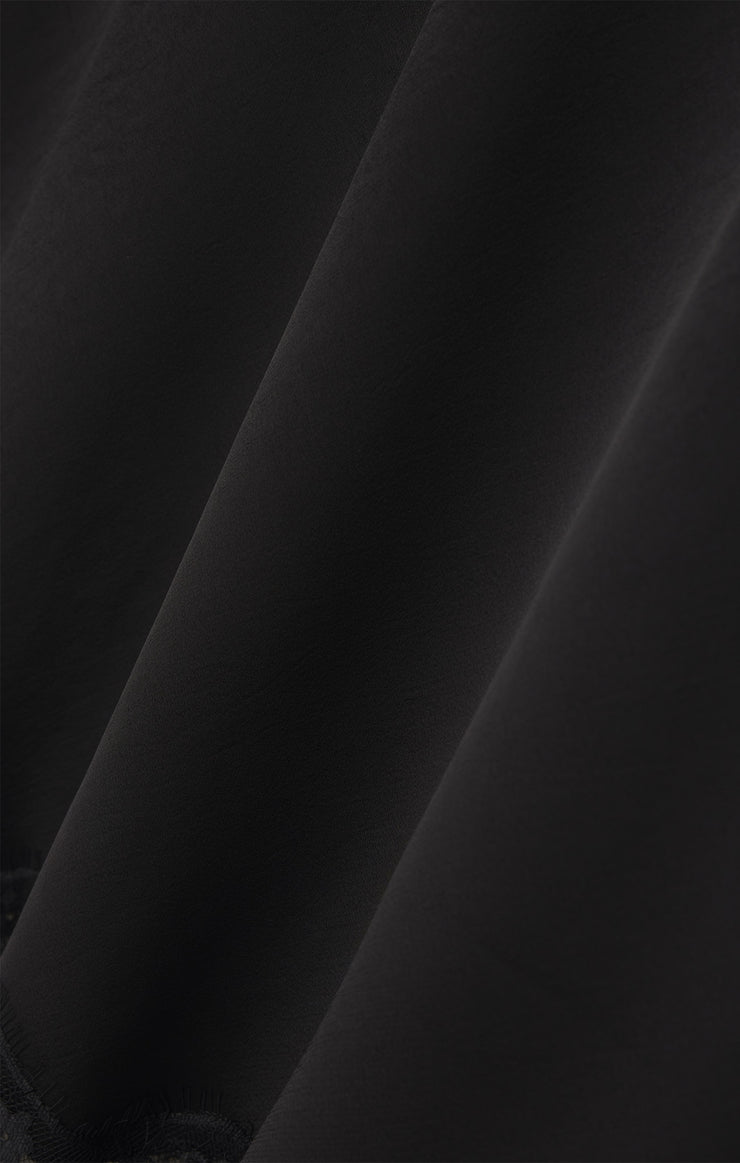 Skirts Cinder Lace Satin Midi Skirt Black