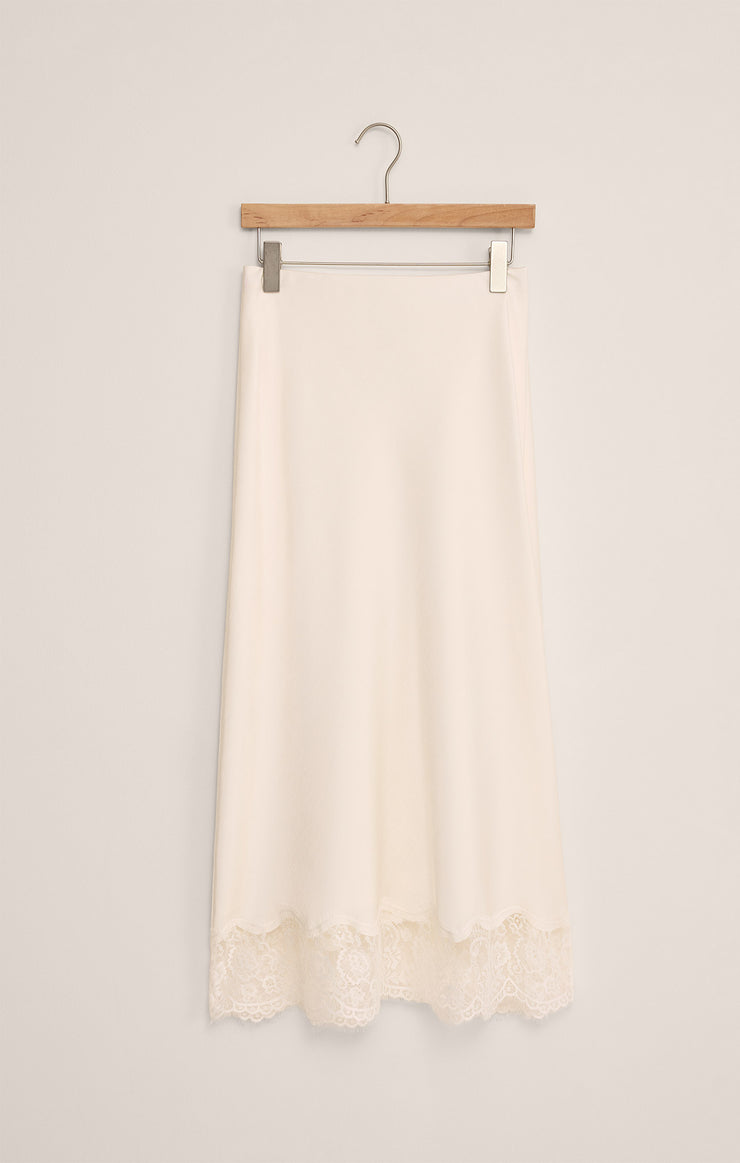 Skirts Cinder Lace Satin Midi Skirt Cloud