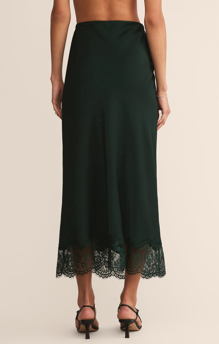 Skirts Cinder Lace Satin Midi Skirt Garland Green