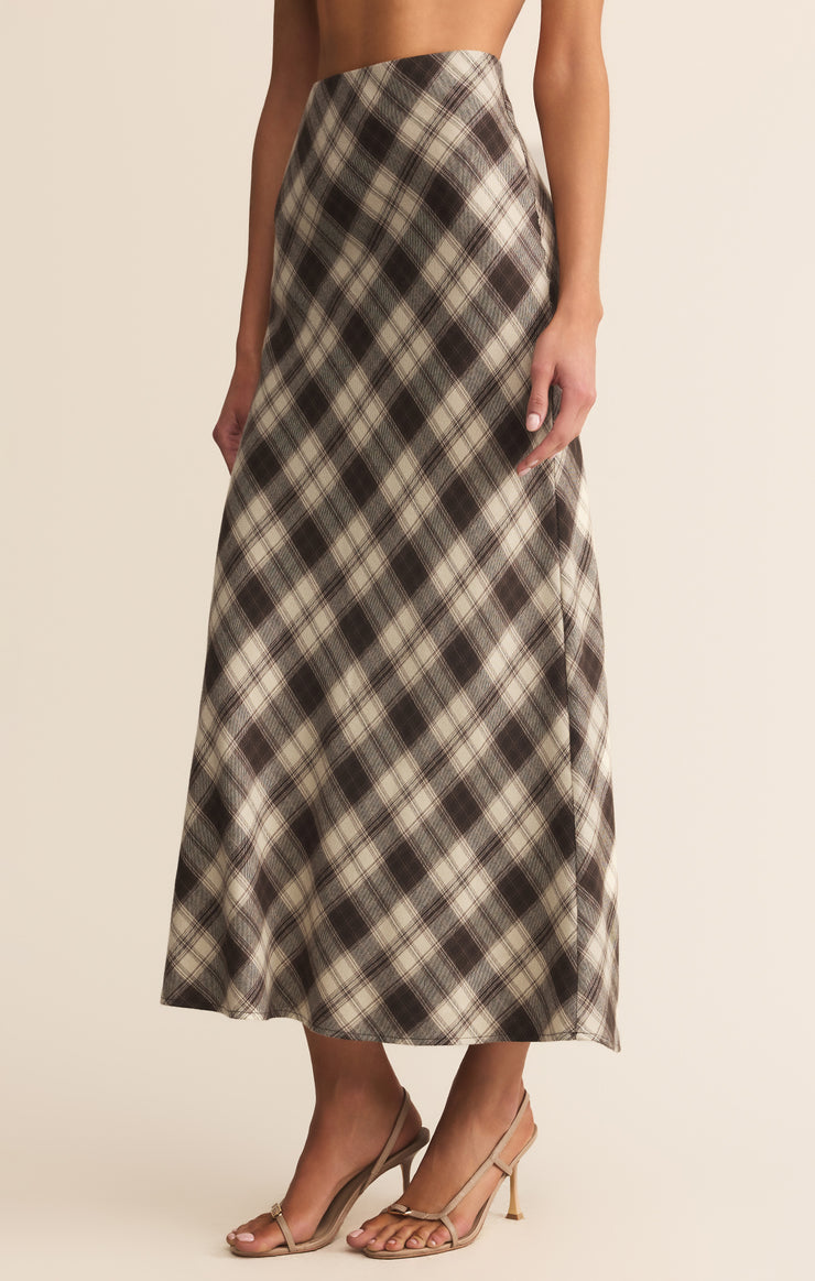 Skirts Europa Plaid Midi Skirt Black