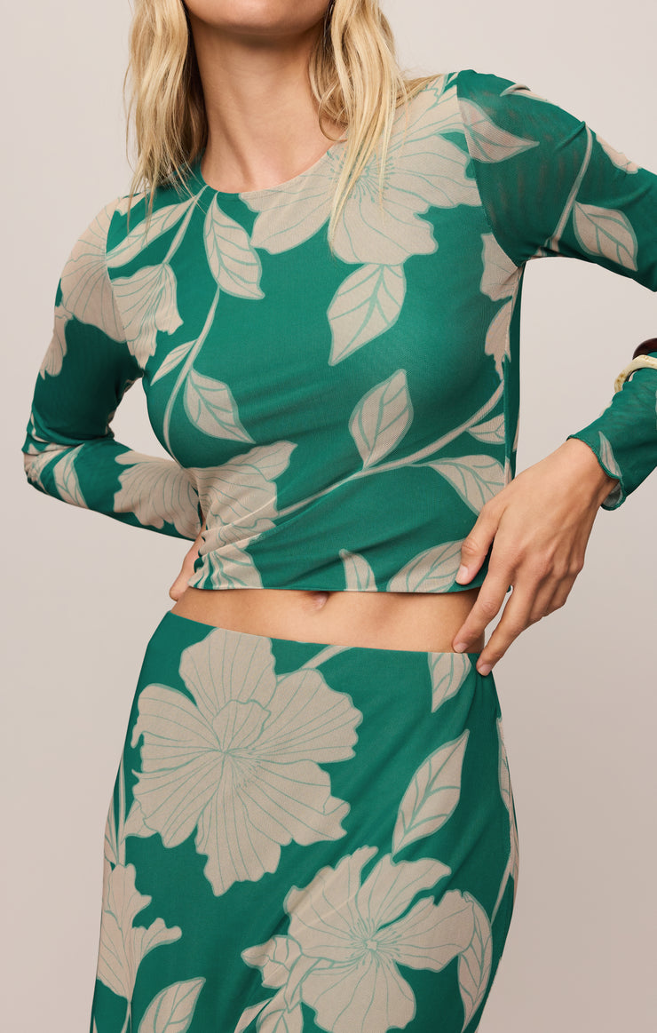 Skirts Eda Bloom Floral Mesh Maxi Skirt La Palma