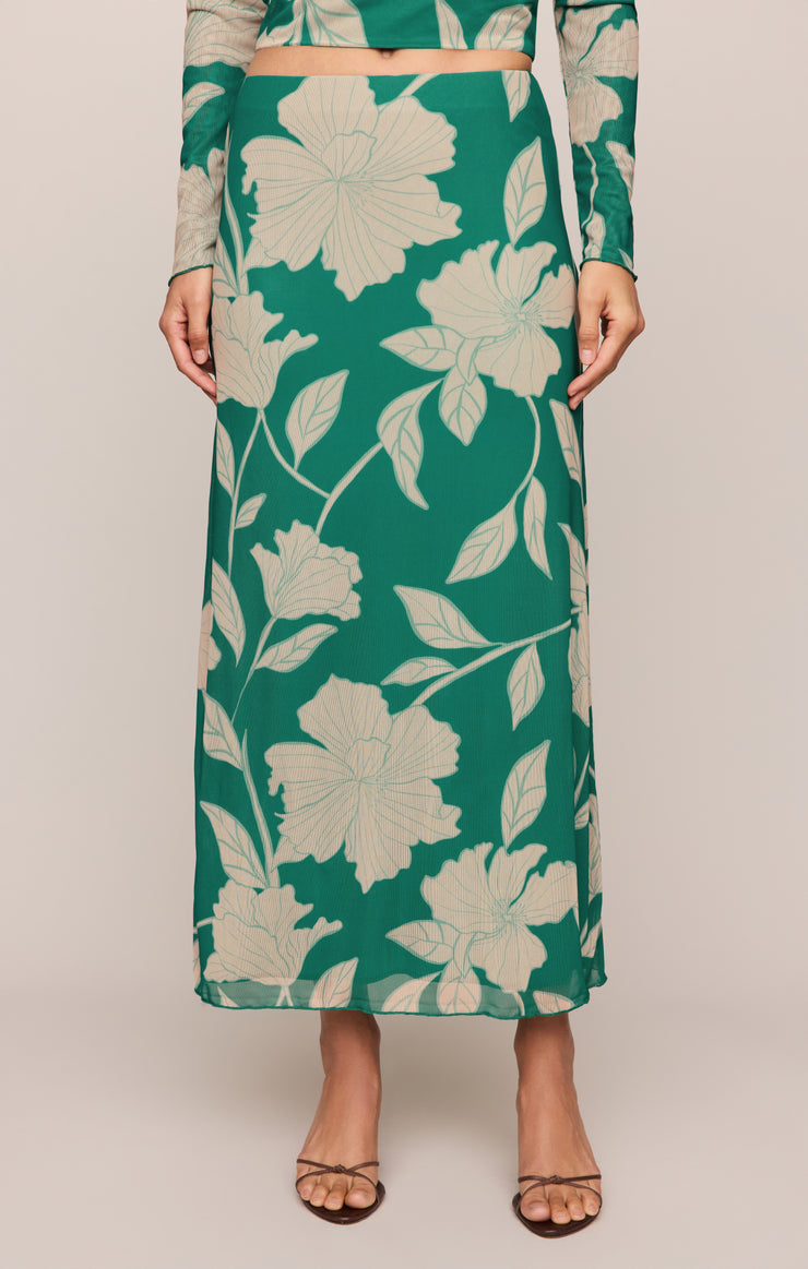 Skirts Eda Bloom Floral Mesh Maxi Skirt La Palma
