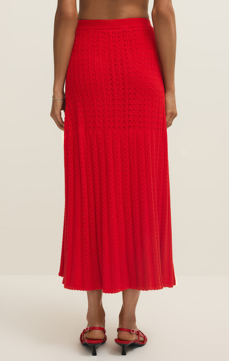 Skirts Lexa Crochet Sweater Maxi Skirt Kiss Me Red