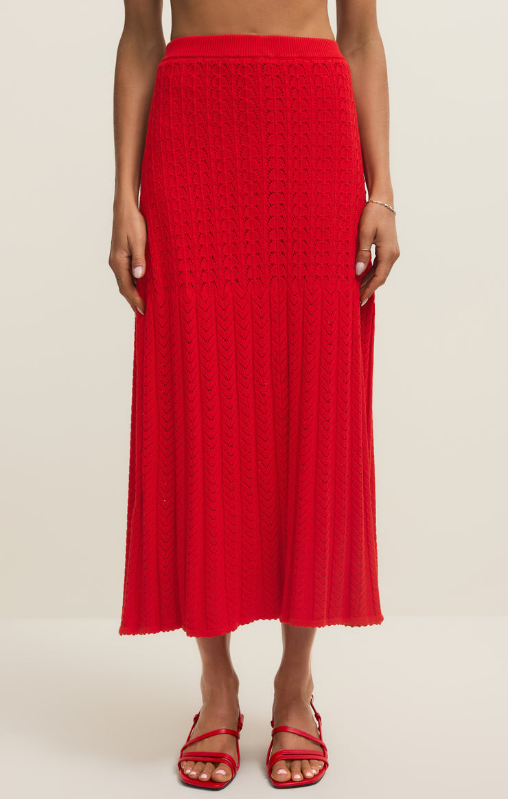 Skirts Lexa Crochet Sweater Maxi Skirt Kiss Me Red
