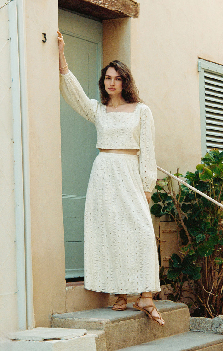 Skirts Bria Eyelet Skirt White