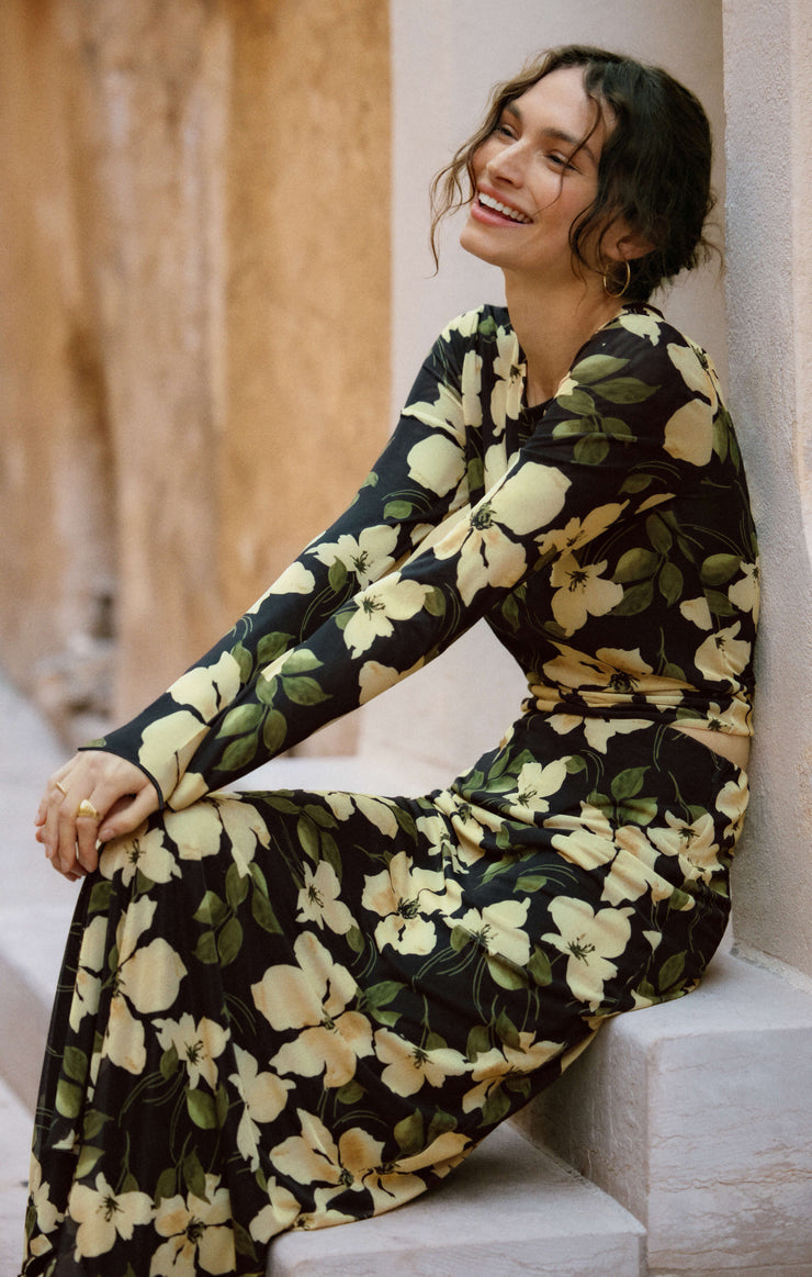 Skirts Eda Ren Floral Mesh Maxi Skirt Sunnyside