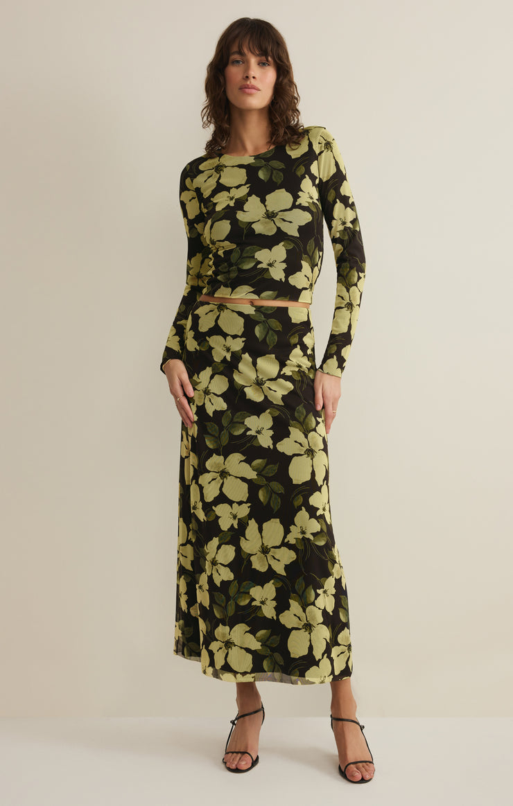 floral skirt dress long Selina Tiered Maxi Skirt