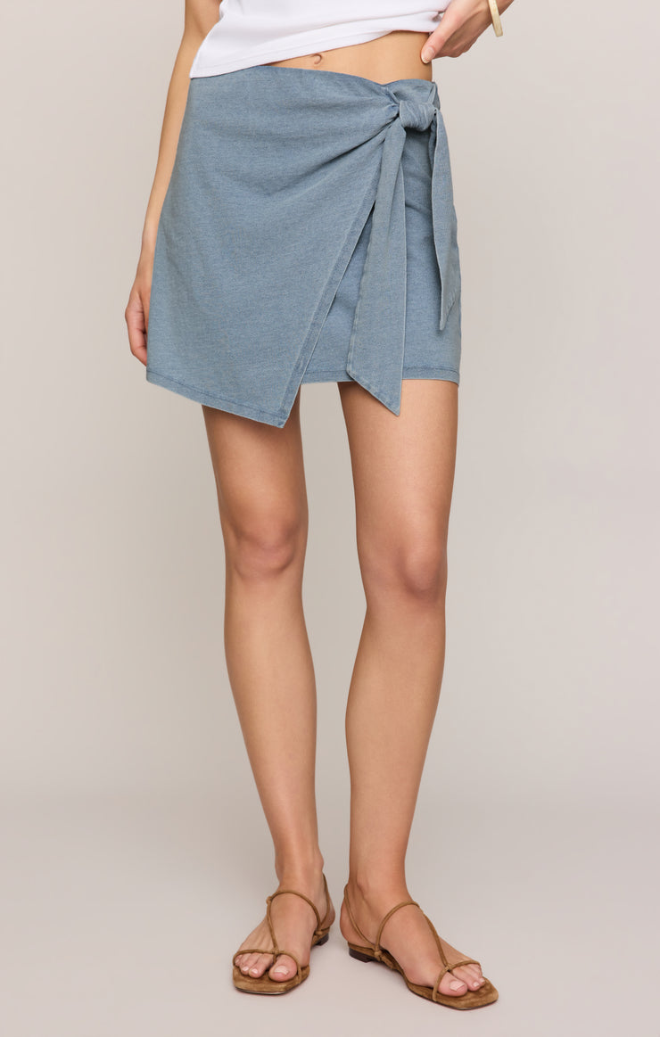 Skirts Sora Jersey Denim Mini Skirt Ocean Air Indigo