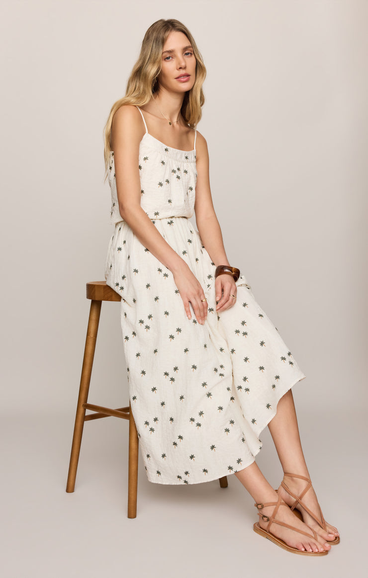 Z SUPPLY Women's Palm Linen Midi Skirt, Cloud