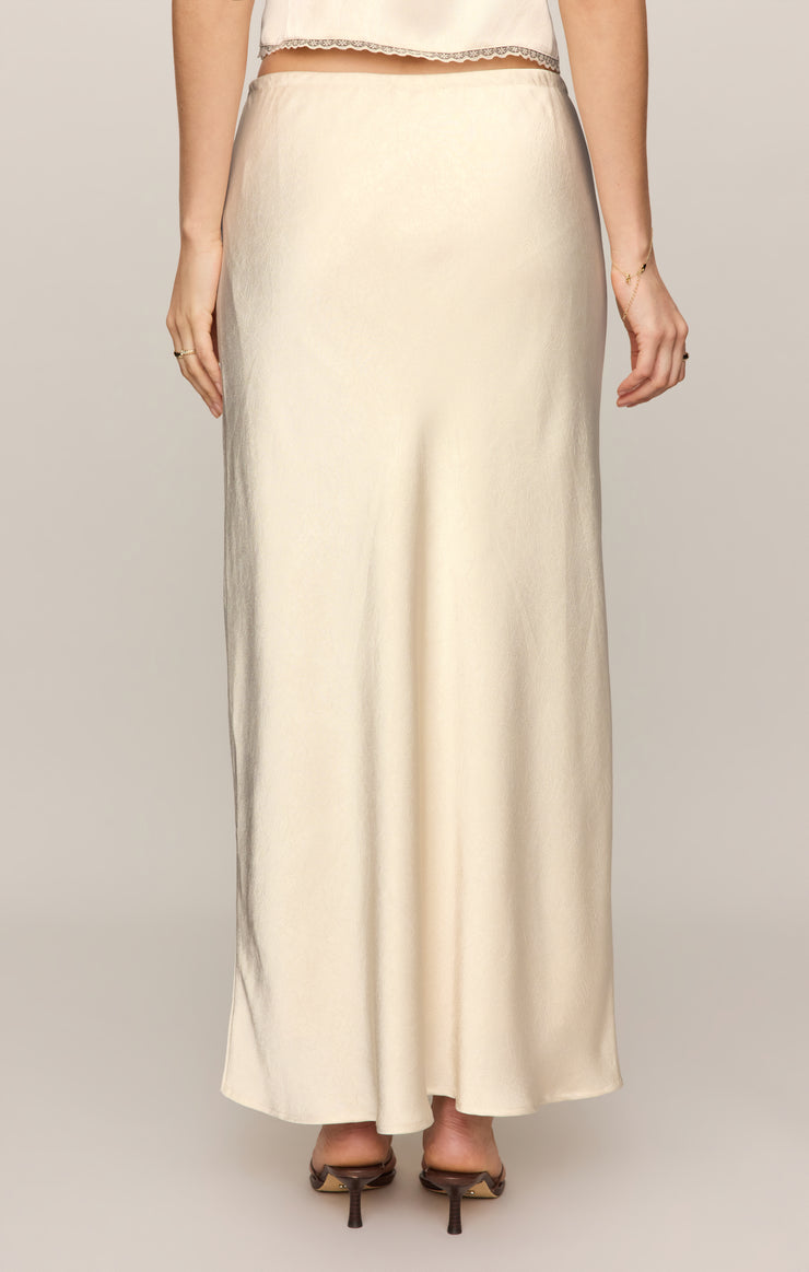 Skirts Viva Satin Midi Skirt Island Coconut